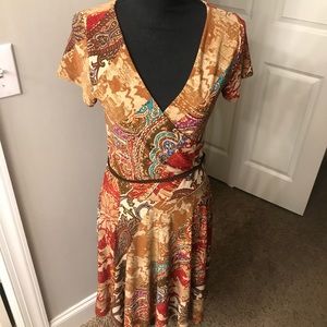 Multi color wrap dress